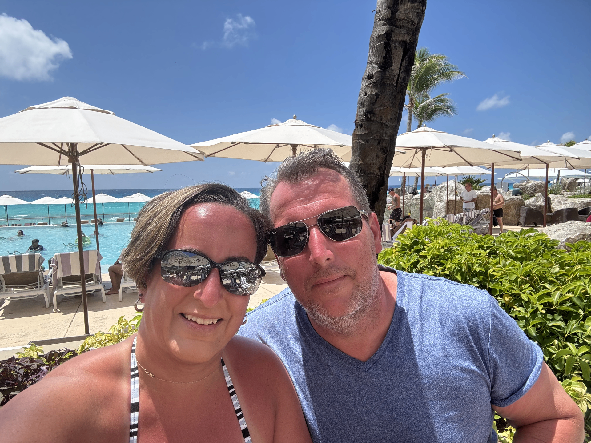 Mike with his wife at the beach
